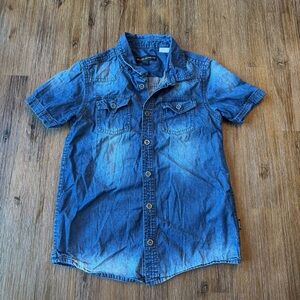 3/20$ Silver Jeans kids denim chambray button down shirt size 7